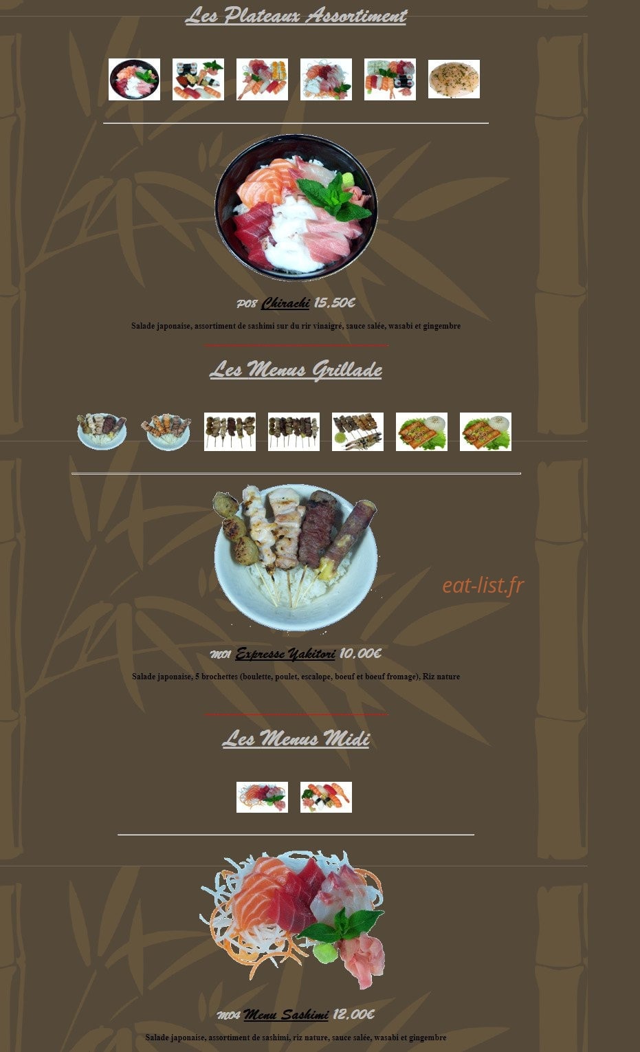 Edo Sushi — carte page 4