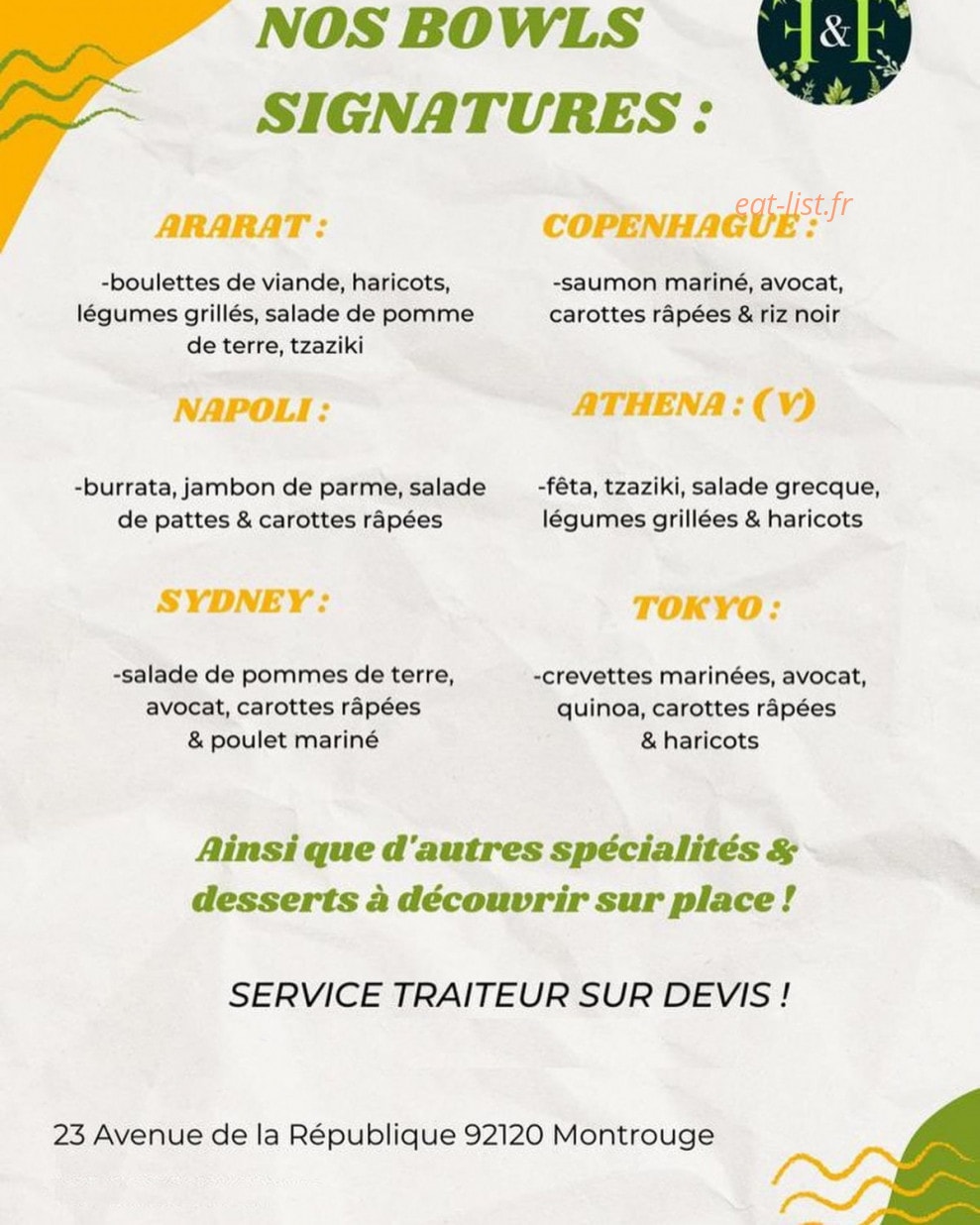 Fast & Fresh — carte page 1
