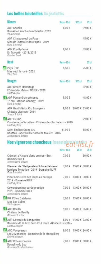 L'Ateliers des Saisons — carte page 4