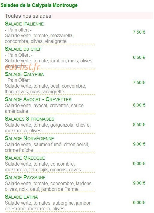 La Calypsia — carte page 3