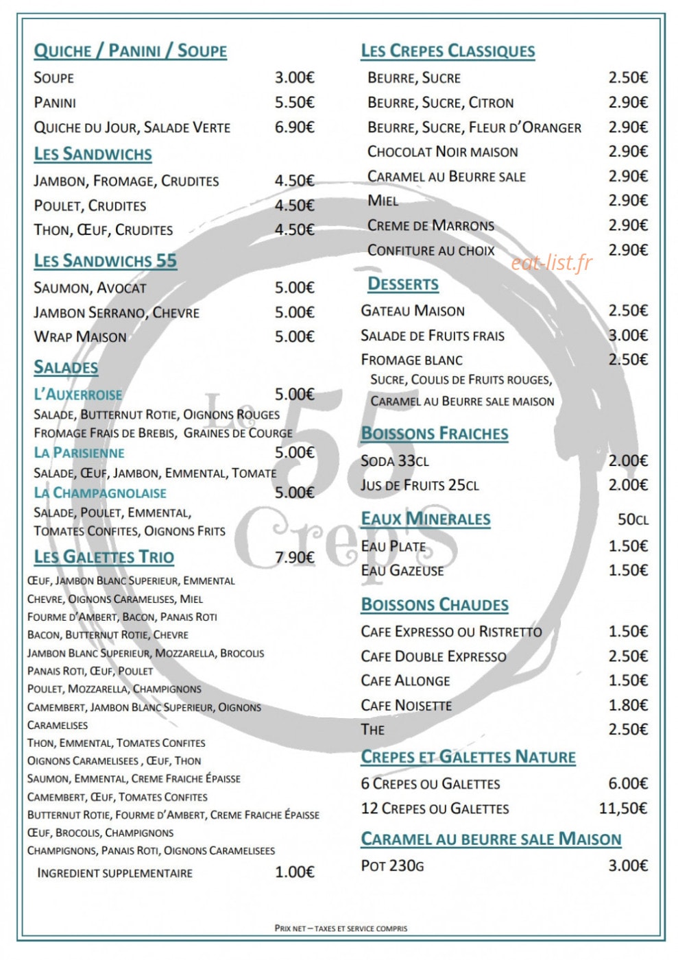 Le 55 Crep'S — carte page 6
