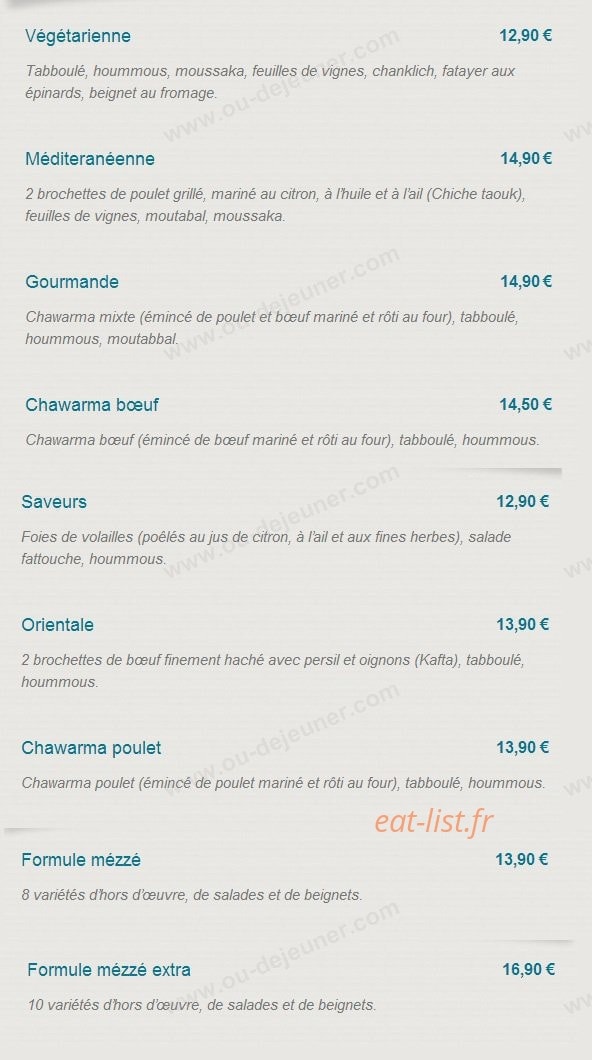 Le Libanais de Montrouge — carte page 3