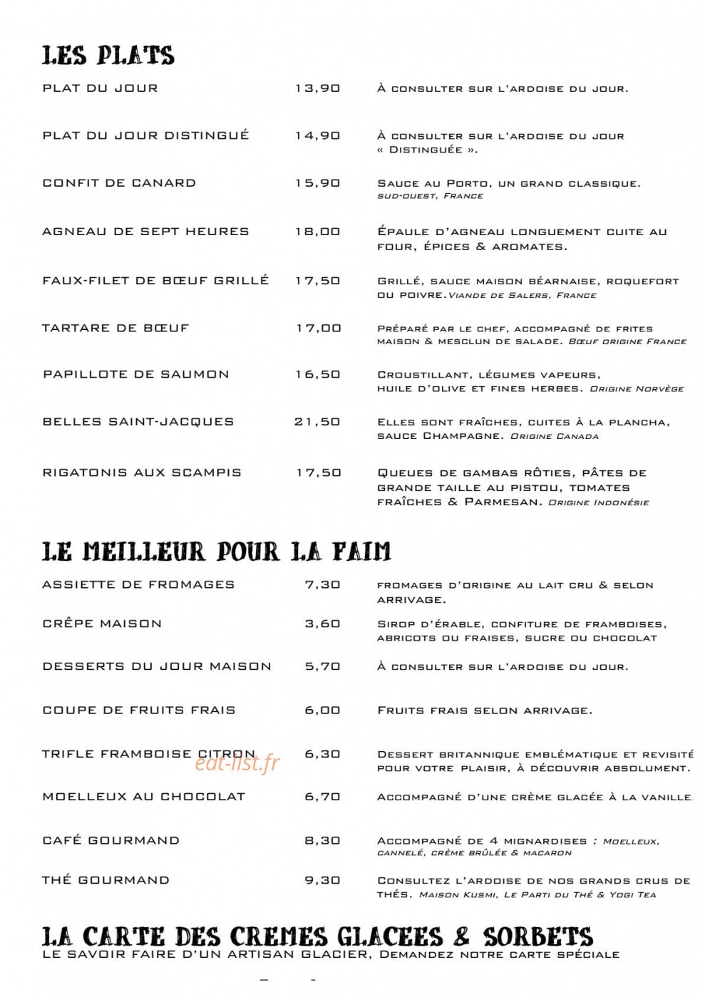 Le Rouge Gorge — carte page 3
