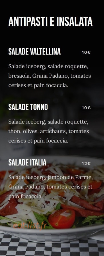 OPS Pizza — carte page 4