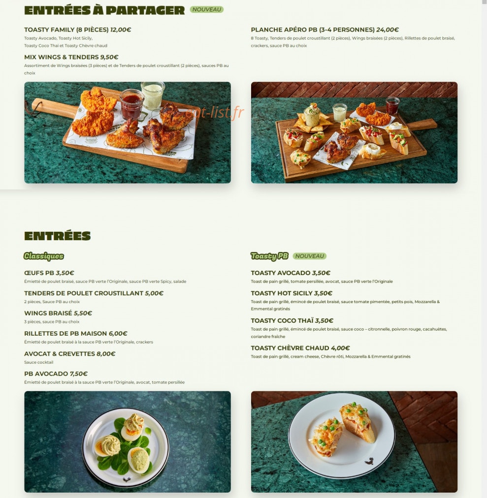 PB Poulet Braisé — carte page 1