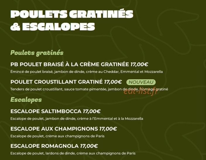 PB Poulet Braisé — carte page 4