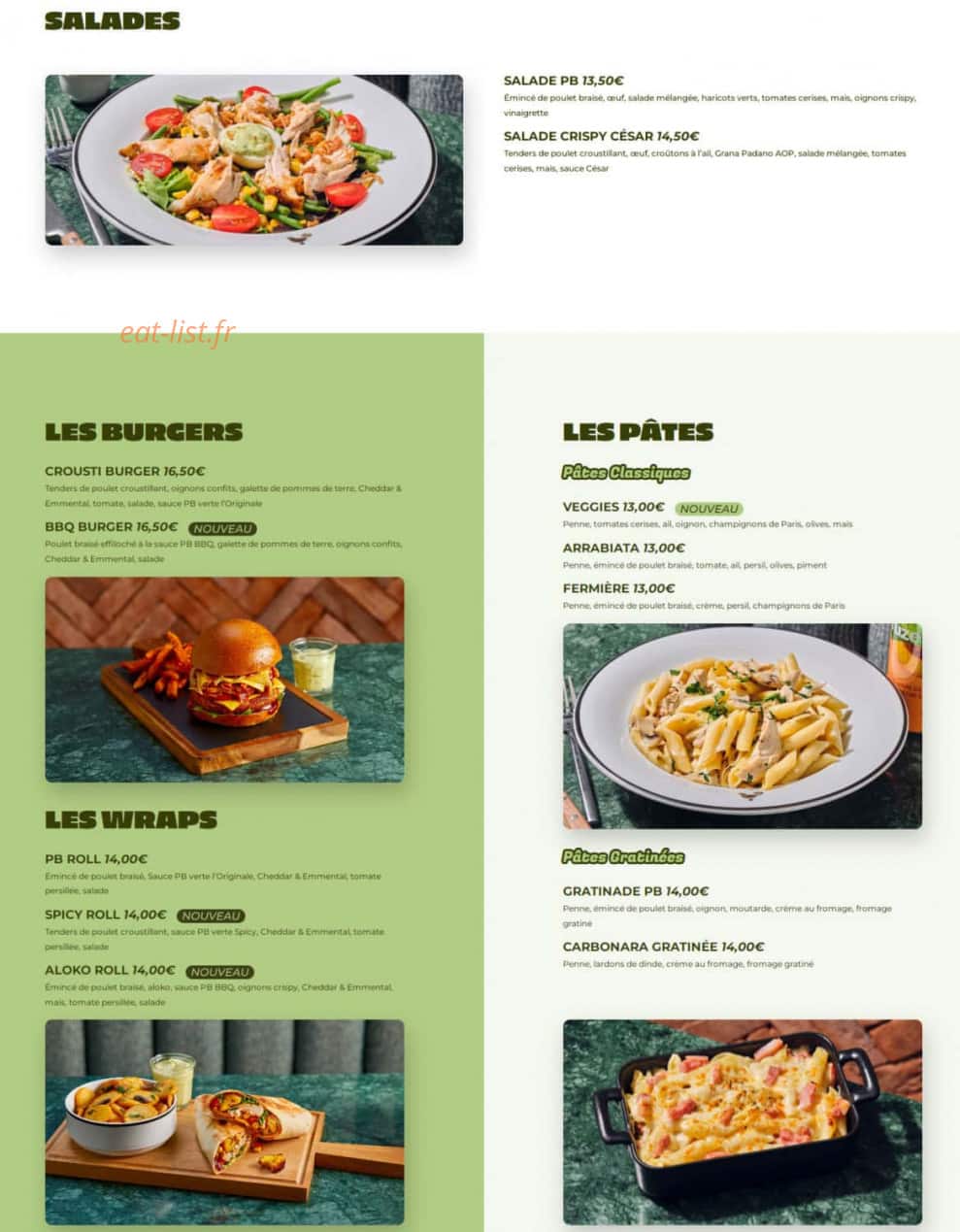 PB Poulet Braisé — carte page 3