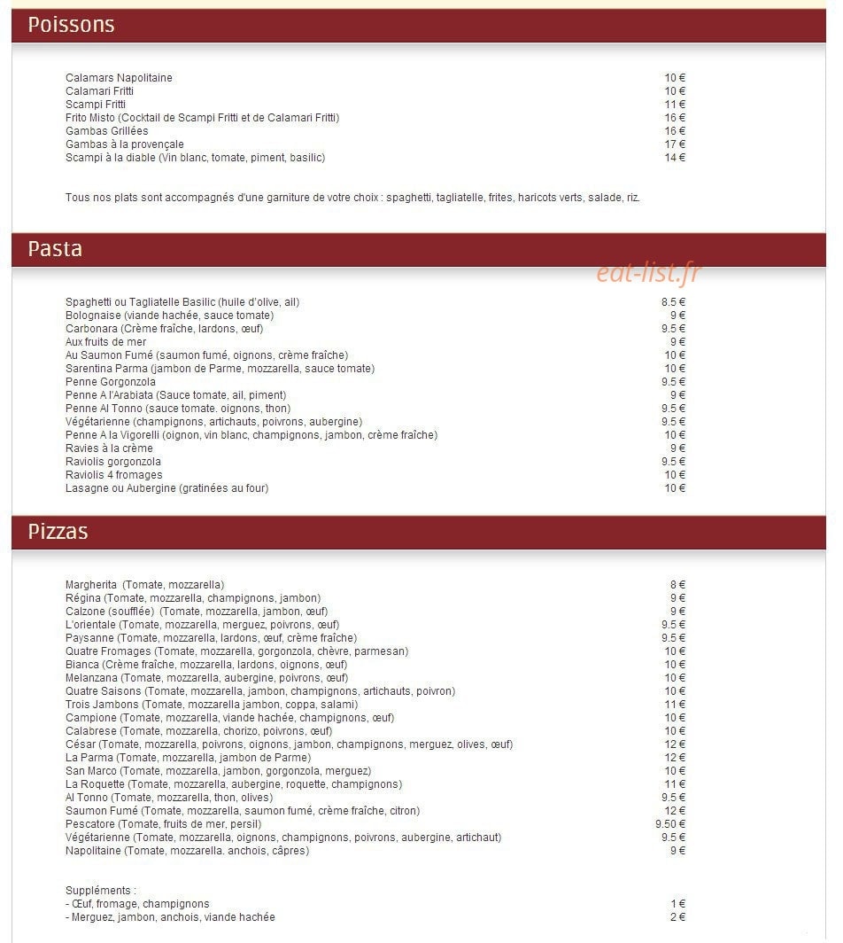 Pizzeria César — carte page 3