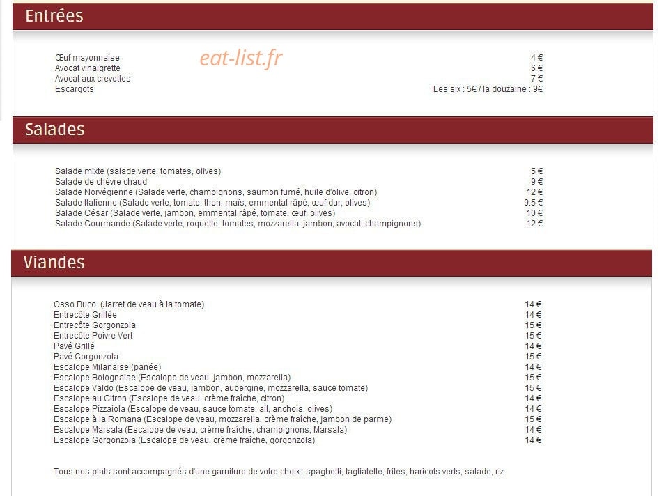 Pizzeria César — carte page 2