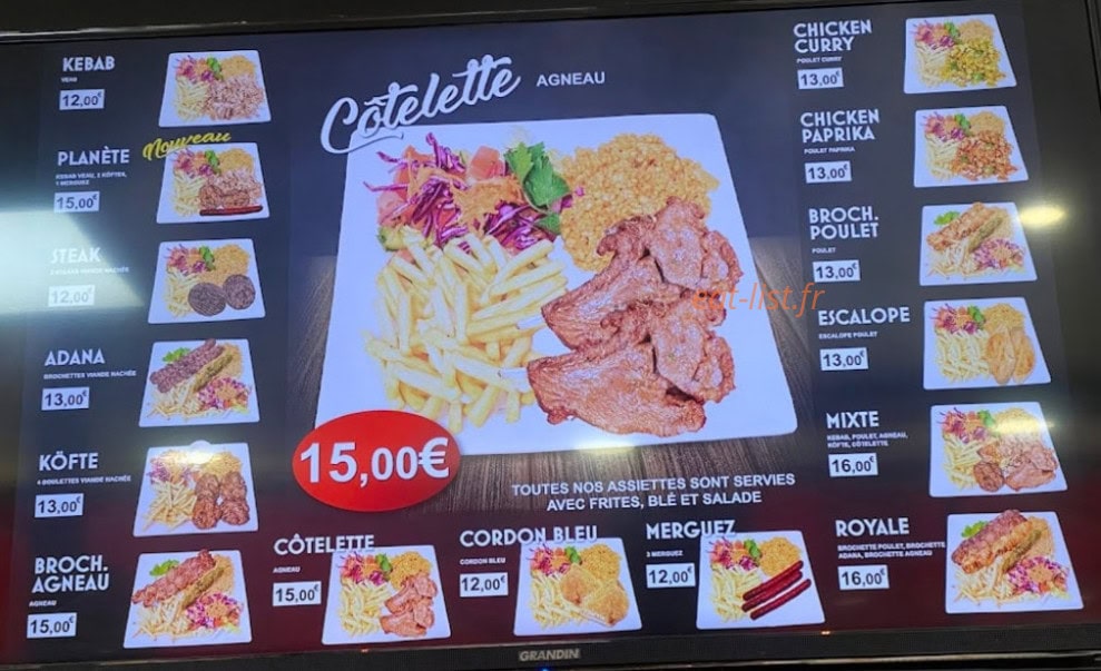 Planete Grill — carte page 1