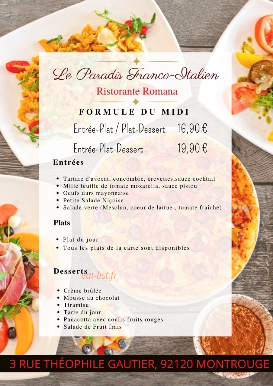 Ristorante Romana — carte page 1