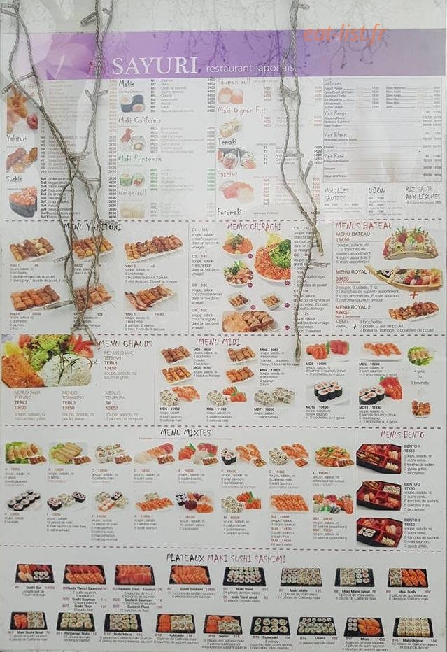 Sayuri — carte page 1