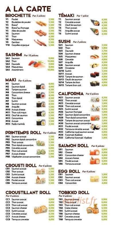 Simple Sushi — carte page 3