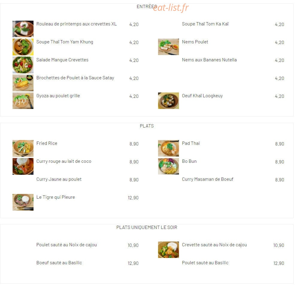 Thai in Box — carte page 1