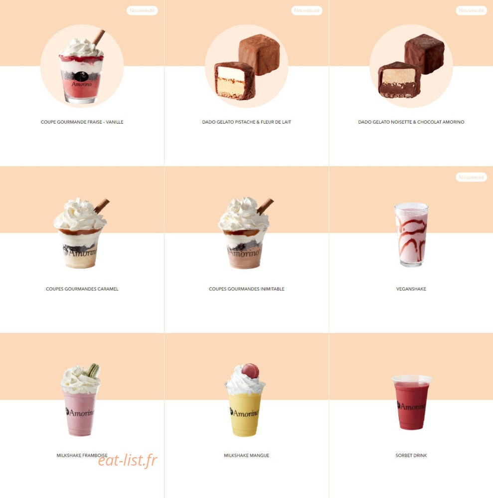 Amorino — carte page 7
