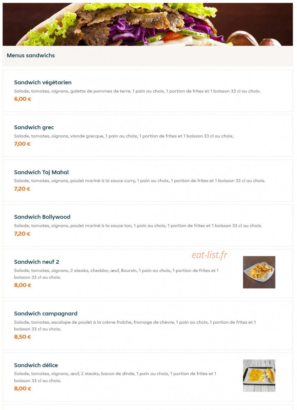Brooklyn Pizza — carte page 2