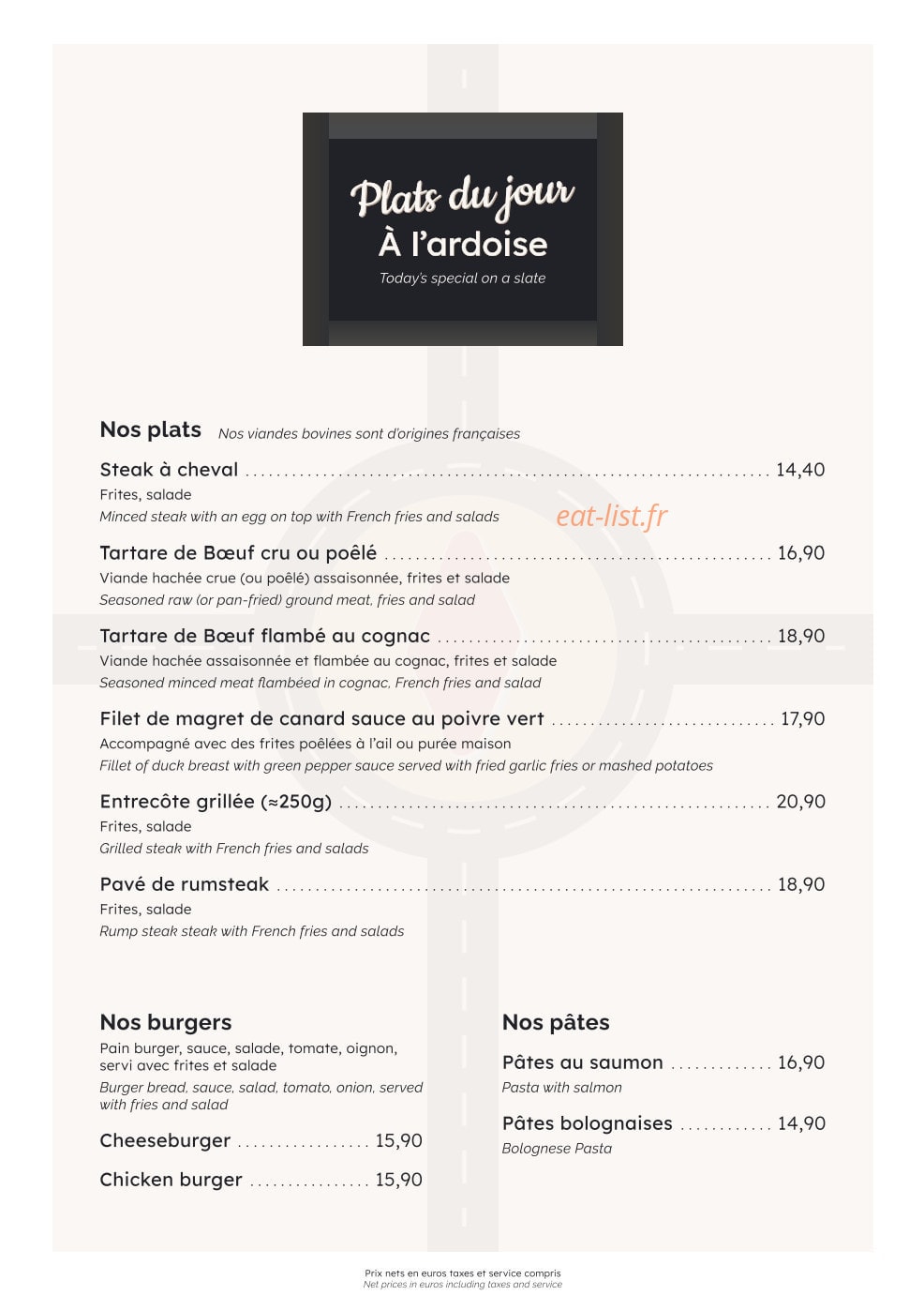 Café Rond Point — carte page 3