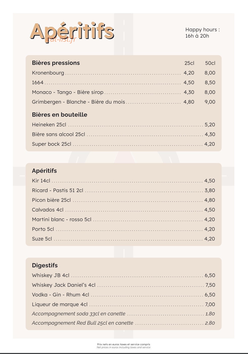 Café Rond Point — carte page 6