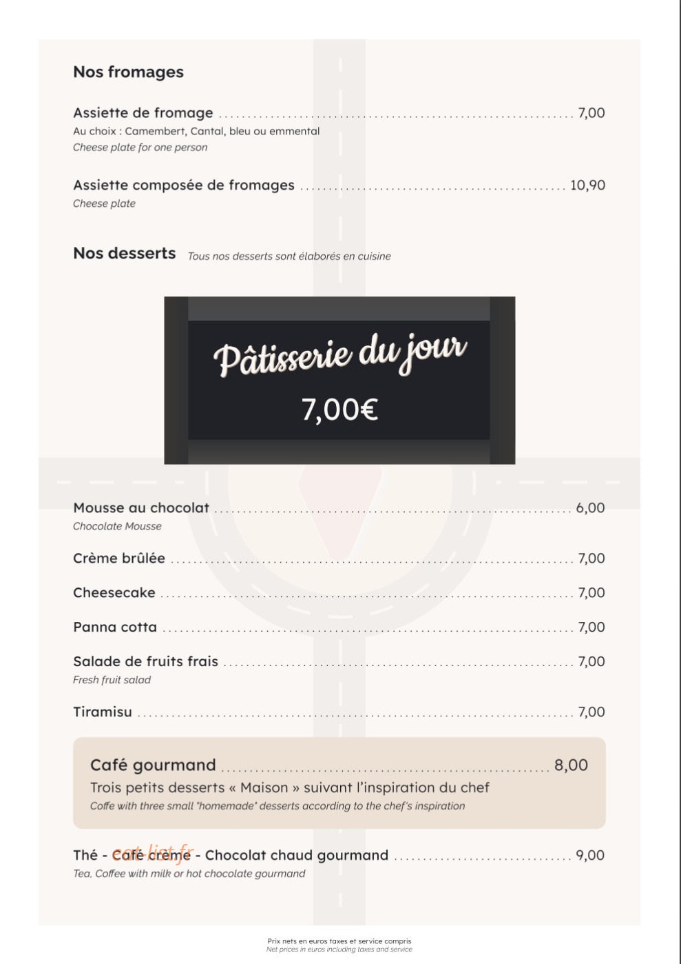 Café Rond Point — carte page 4