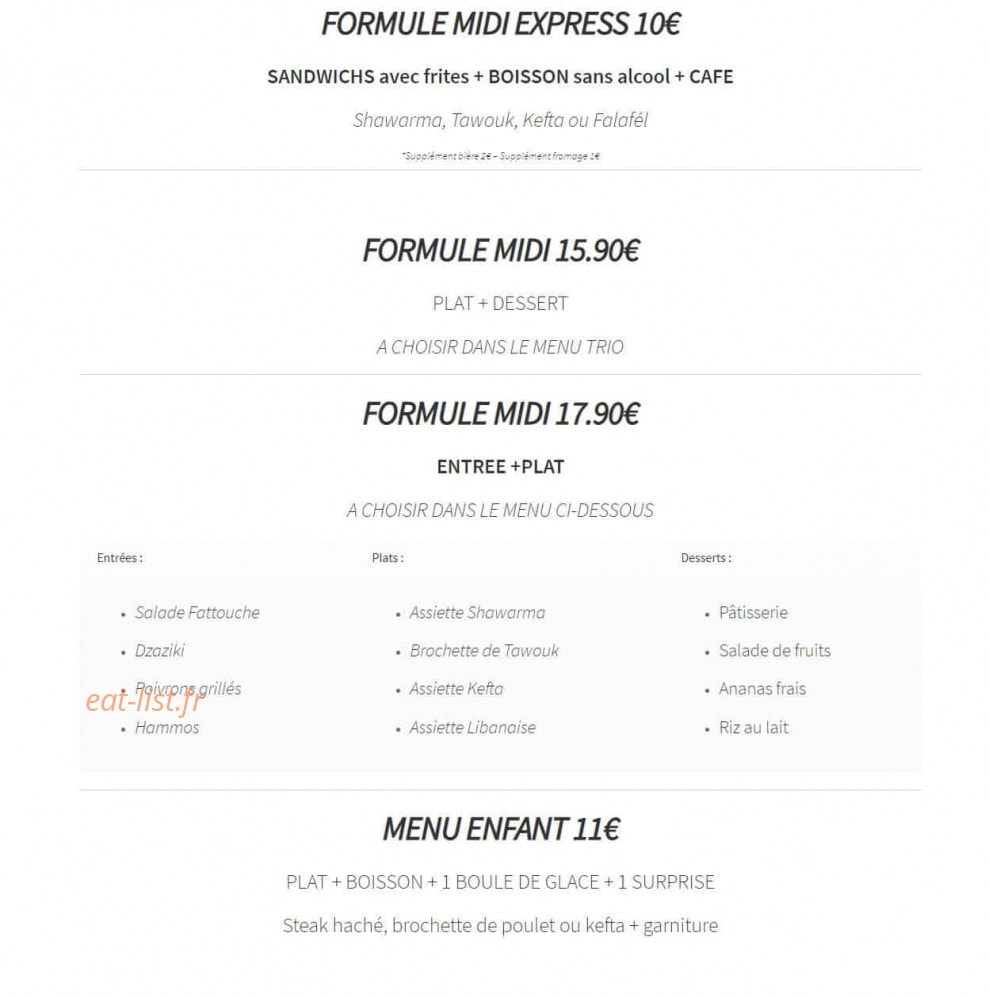 Chez Bedros — carte page 5