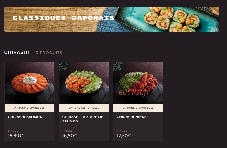 Côté Sushi — carte page 6