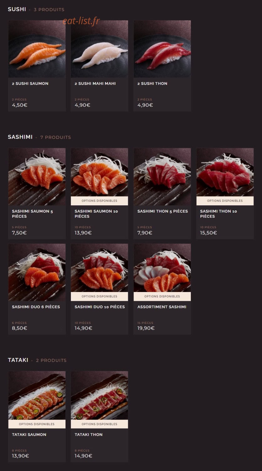 Côté Sushi — carte page 8