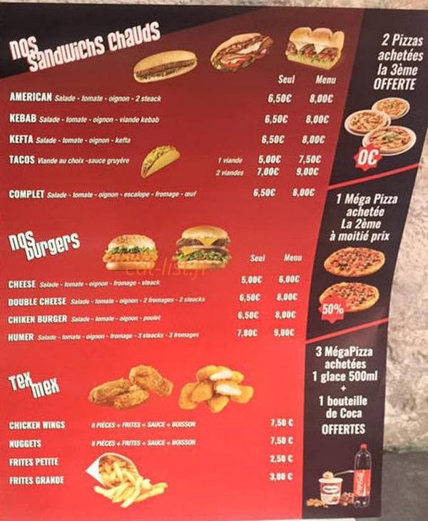 Crazy Pizza — carte page 2
