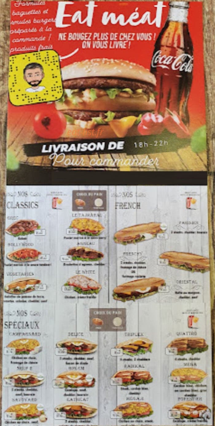 Eat Meat — carte page 1