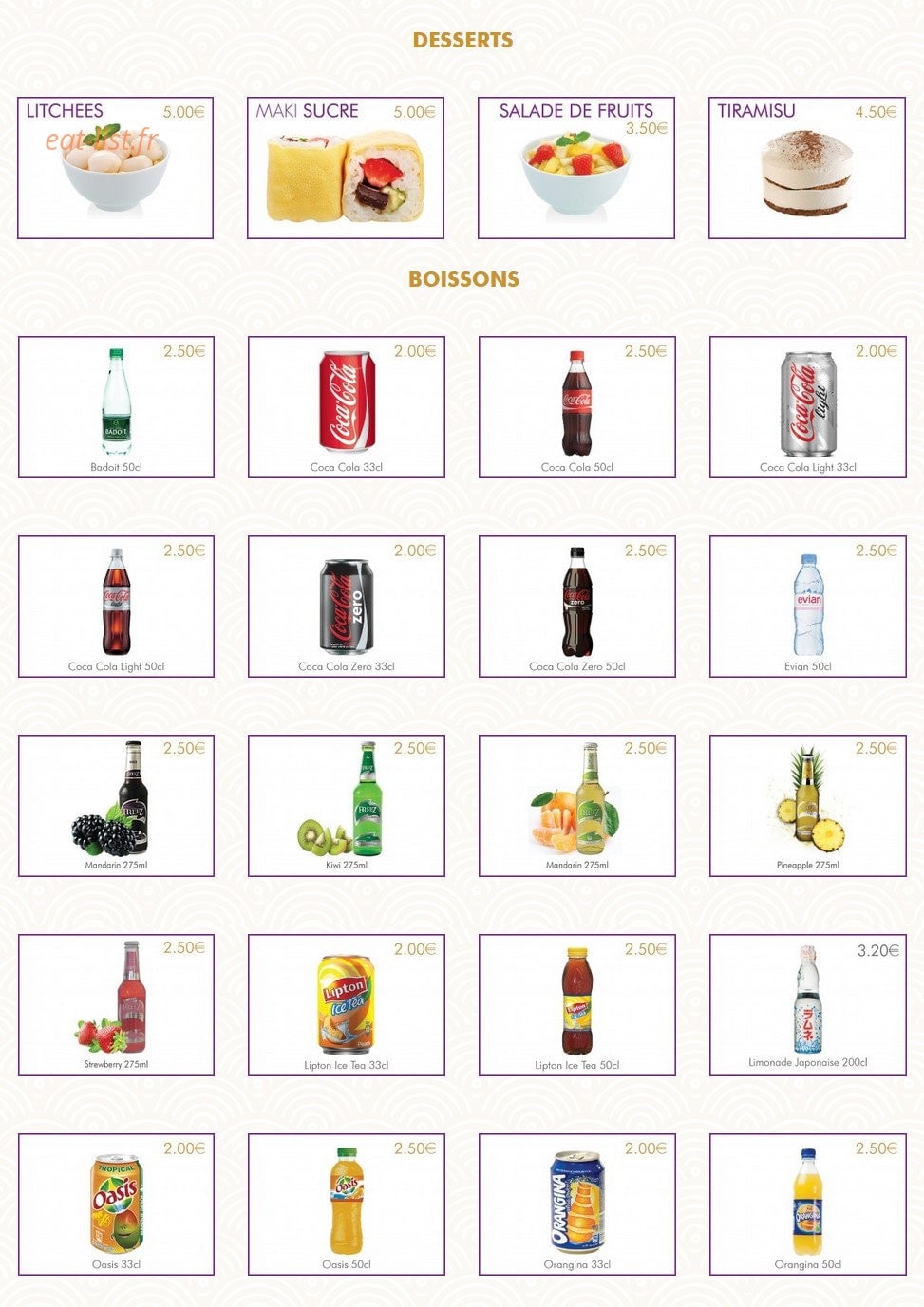 Issy Sushi — carte page 9