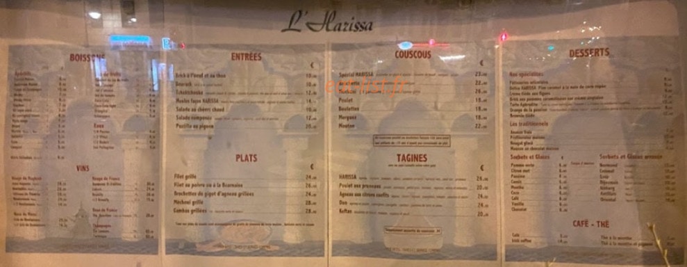 L'Harissa — carte page 1