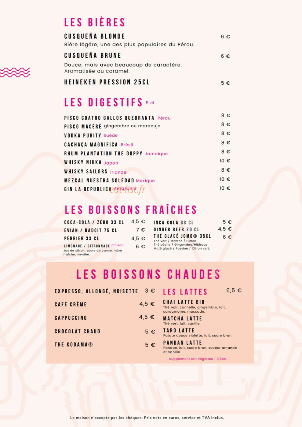 La Cevicheria — carte page 4