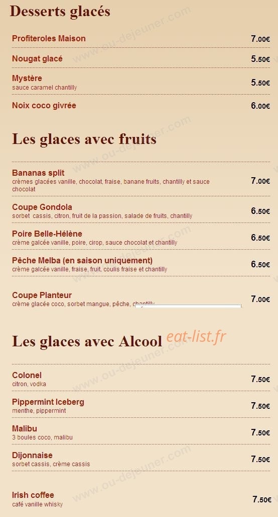 La Gondola — carte page 8