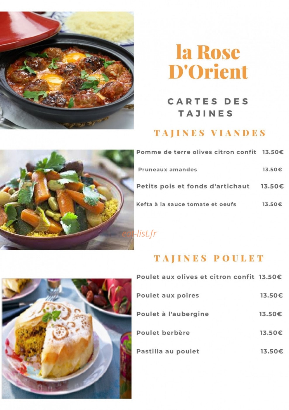 La Rose D'Orient — carte page 1