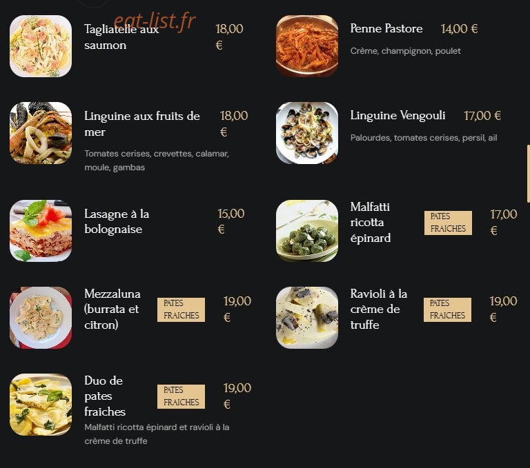 Le Filippo — carte page 6