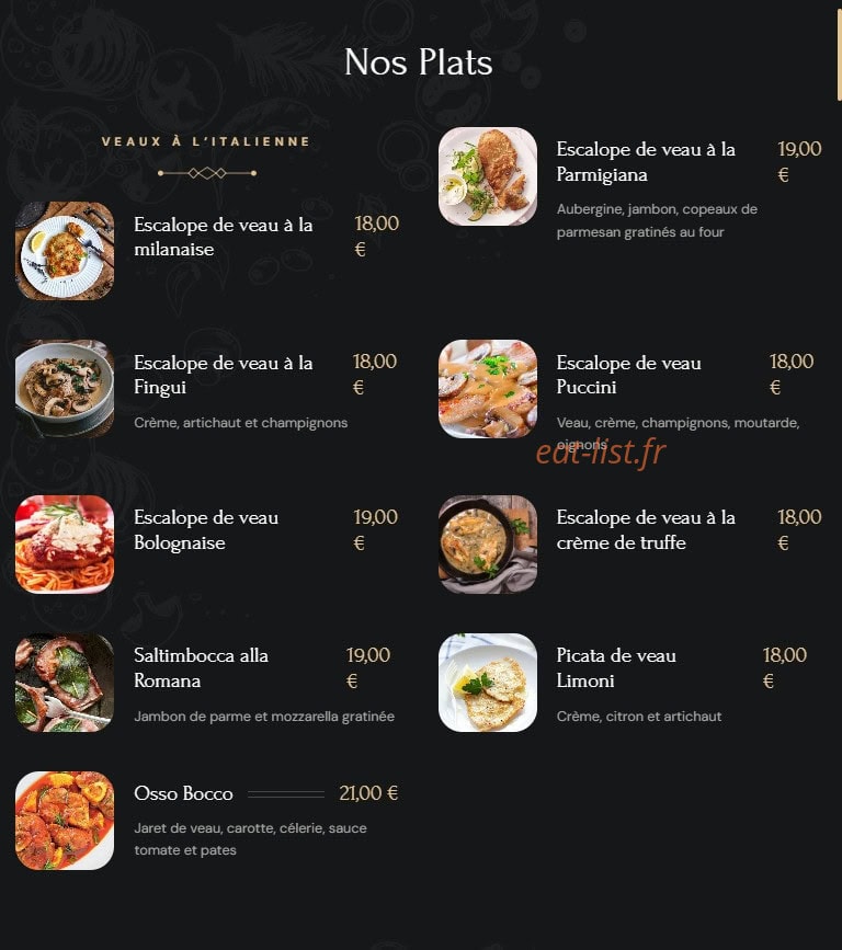 Le Filippo — carte page 3