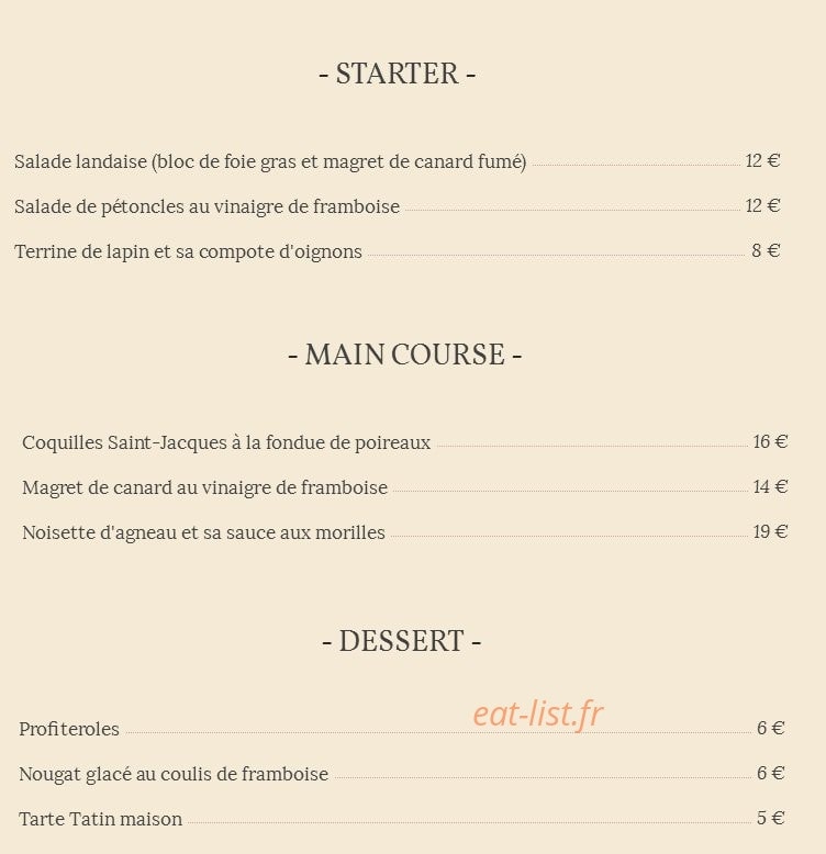 Le Petit Tonneau — carte page 1