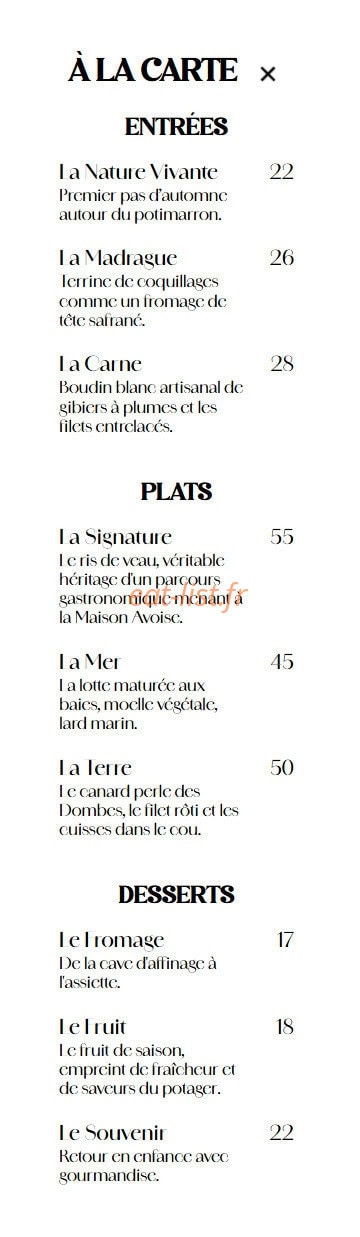 Maison Avoise — carte page 2
