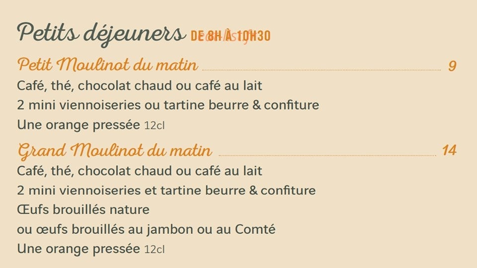 Monsieur Moulinot — carte page 1