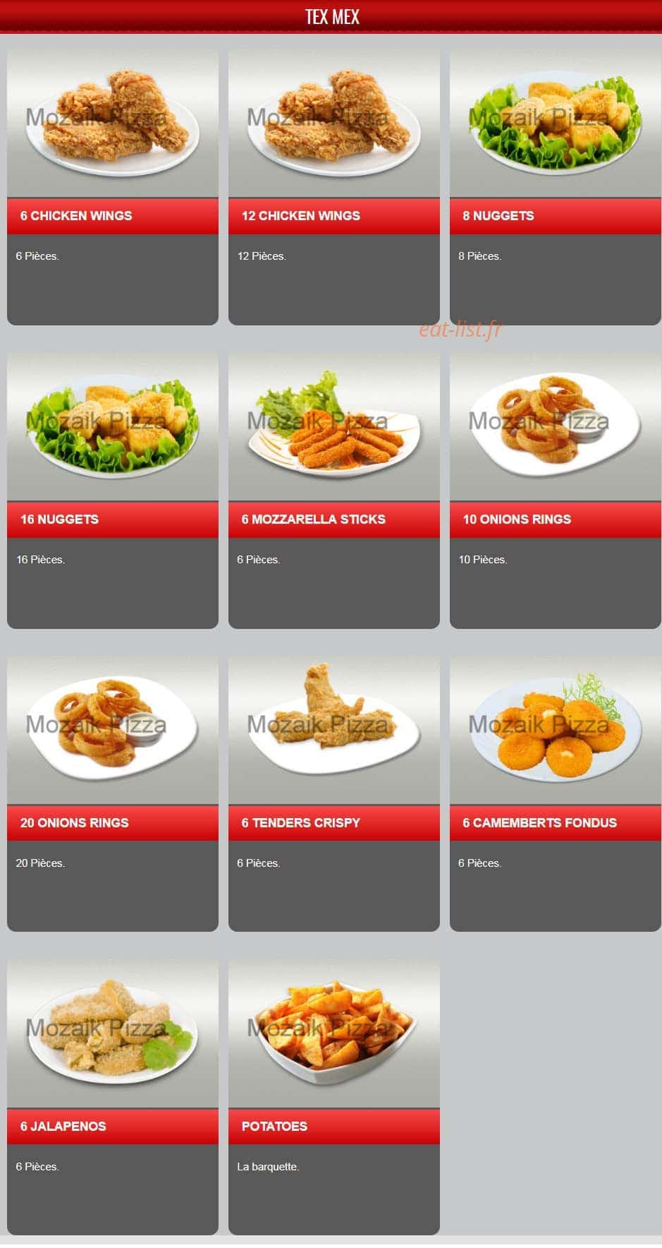 Mozaik Pizza — carte page 13