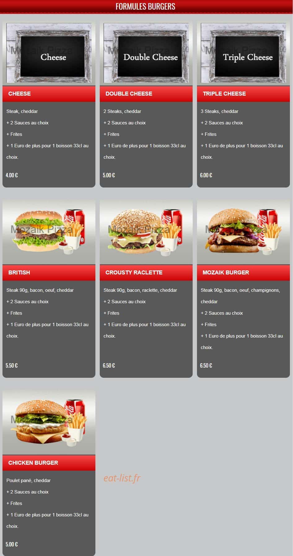 Mozaik Pizza — carte page 10