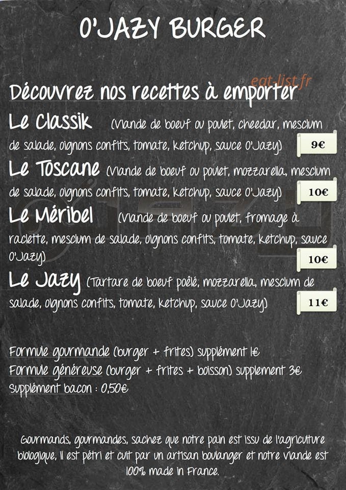 O'Jazy — carte page 4