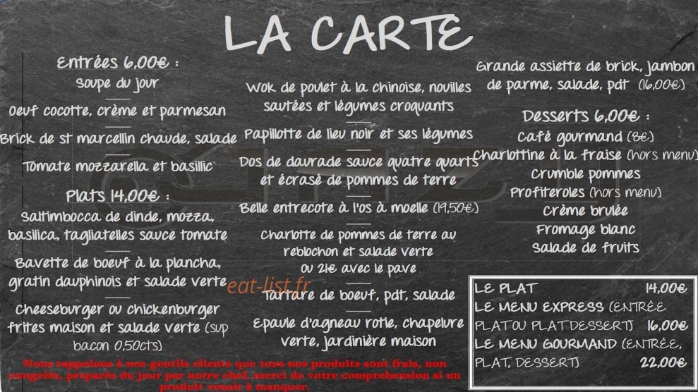 O'Jazy — carte page 3