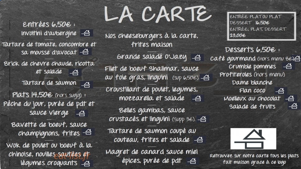 O'Jazy — carte page 1