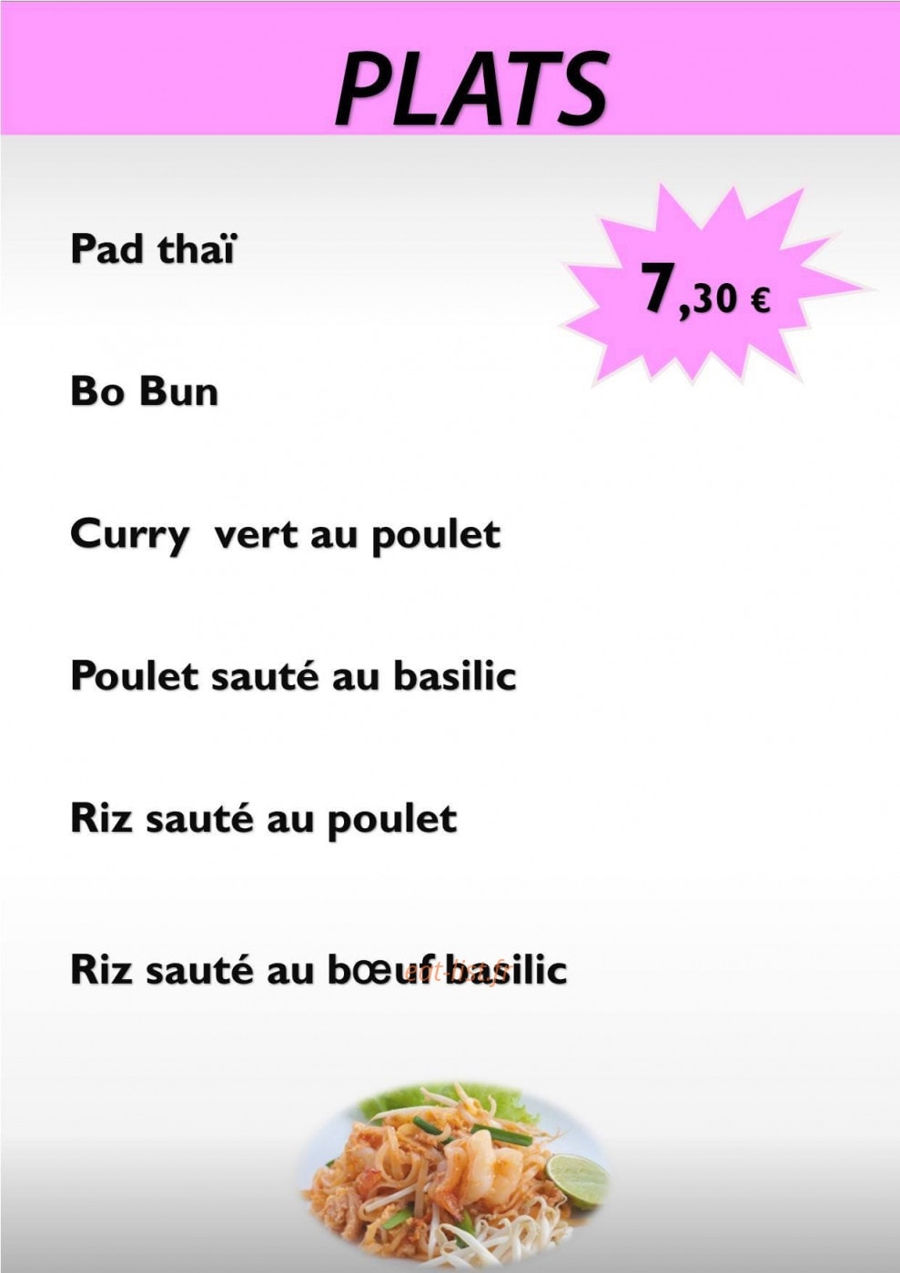 Ô my thaï — carte page 2