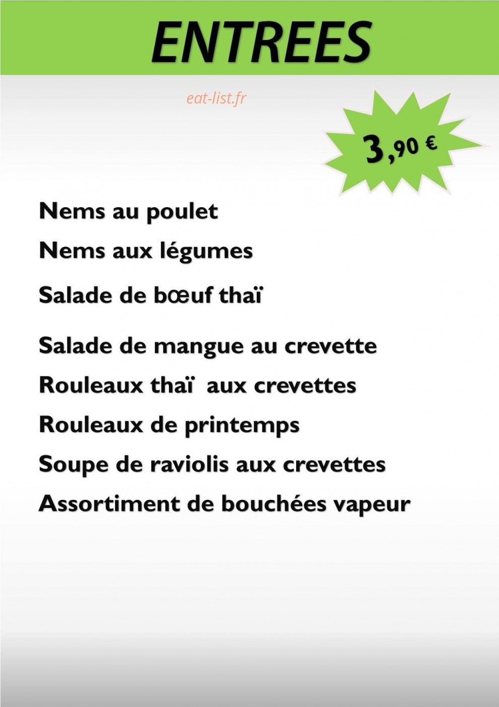 Ô my thaï — carte page 1