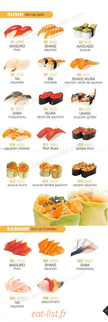 Oky Sushi — carte page 3