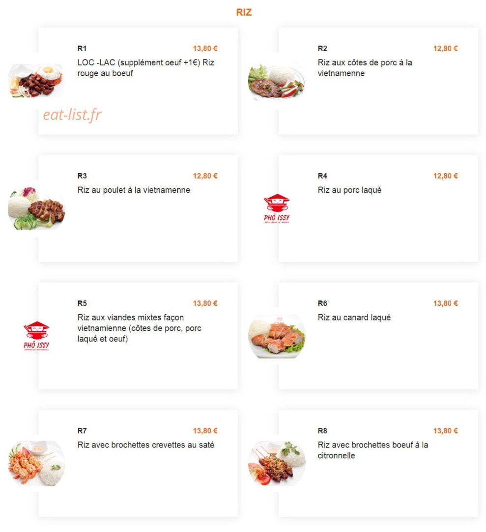 Pho issy — carte page 6