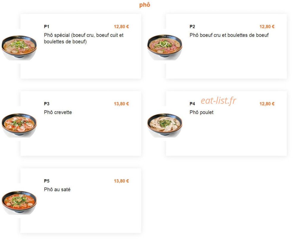 Pho issy — carte page 4