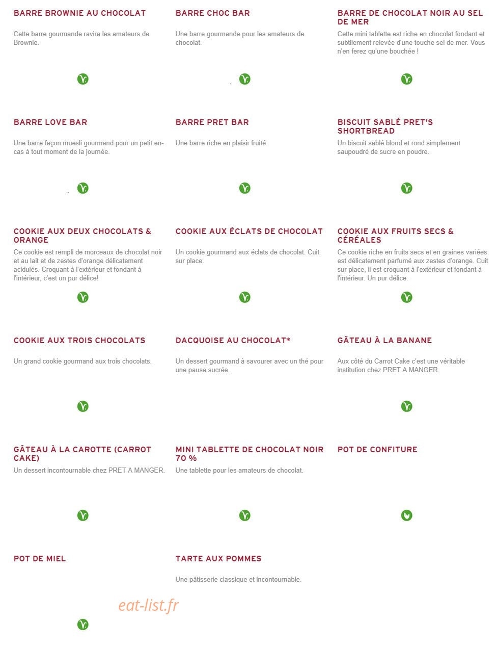 Prêt à manger — carte page 4