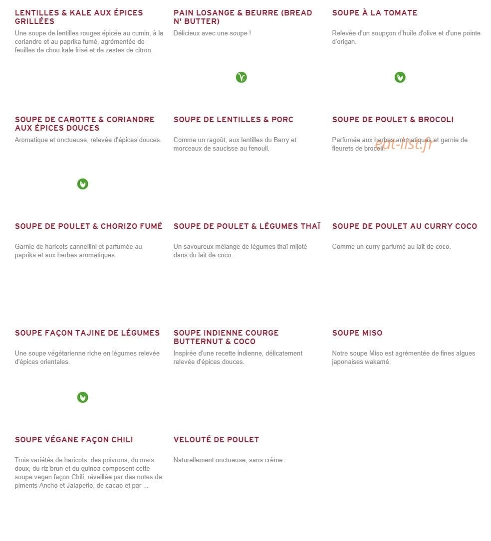 Prêt à manger — carte page 7